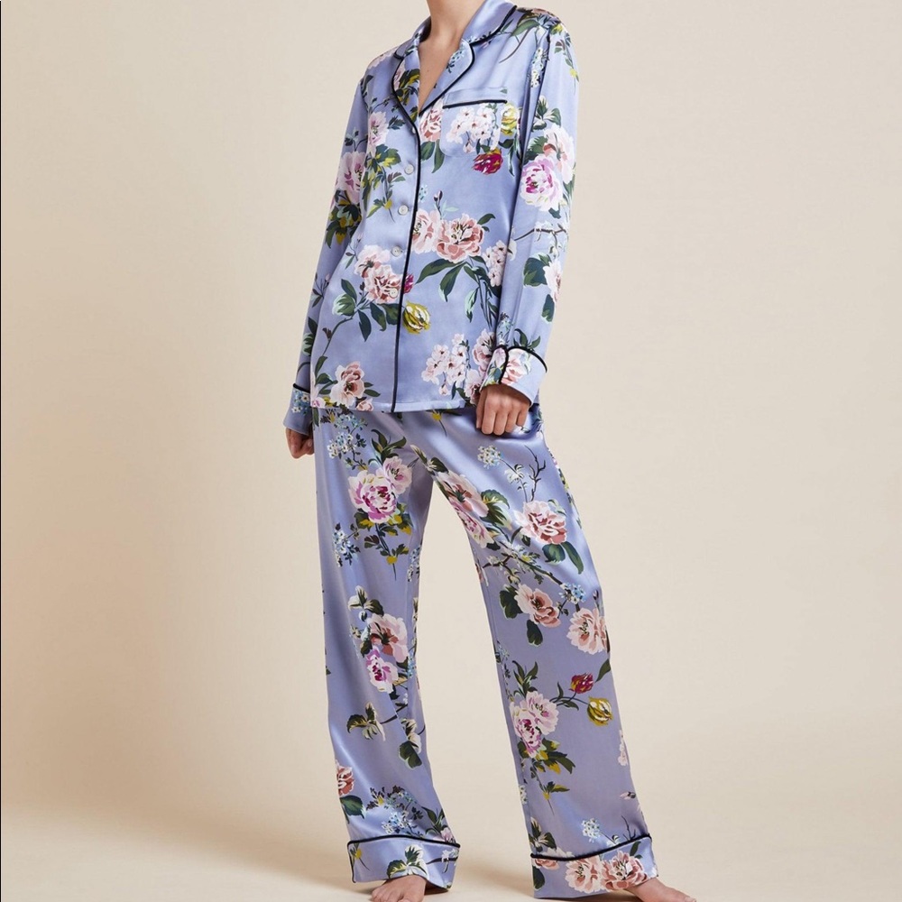Olivia von Halle Lila Agatha pajama set silk size